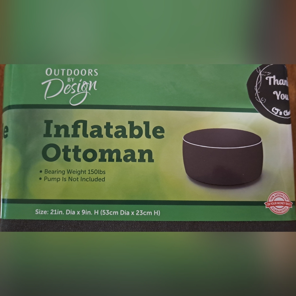 Gray Inflatable Ottoman - Picture 2 of 3